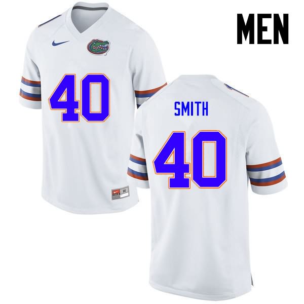 NCAA Florida Gators Nick Smith Men's #40 Nike White Stitched Authentic College Football Jersey LJI8364CX